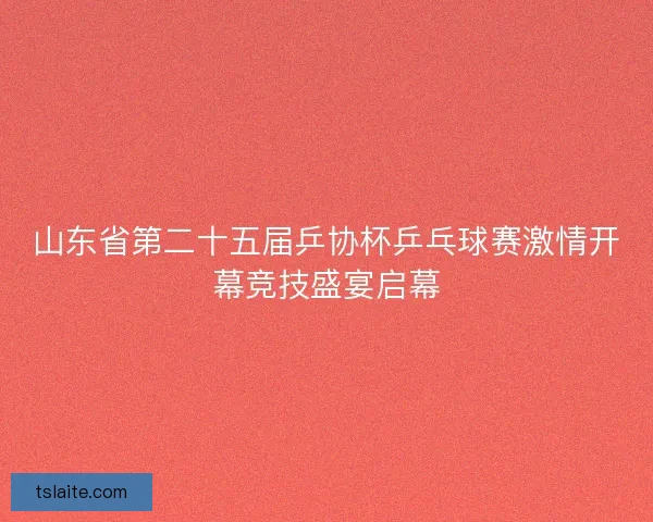 山东省第二十五届乒协杯乒乓球赛激情开幕竞技盛宴启幕