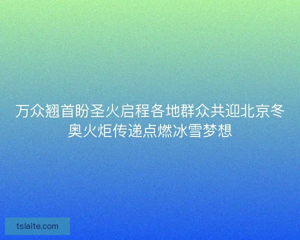 万众翘首盼圣火启程各地群众共迎北京冬奥火炬传递点燃冰雪梦想