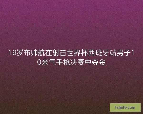 19岁布帅航在射击世界杯西班牙站男子10米气手枪决赛中夺金